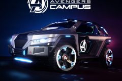 Konzeptzeichnung eines Superhero Cars für den Avengers Campus