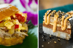 Kalua Pork Slider und Spam Musubi Nigiri