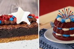 Star Spangled Brownie Bar und Fourth of July Layer Cake