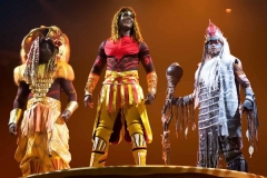 Simba, Nala und Rafiki beim Lion King musical auf der Bühne