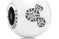 Pandora Charm mit Mickey Kopf aus glitzernden Steinchen