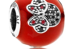 Roter Charm mit einem glitzernden Minnie Mouse Kopf