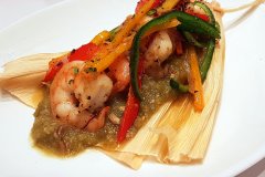 Tamales und Shrimps