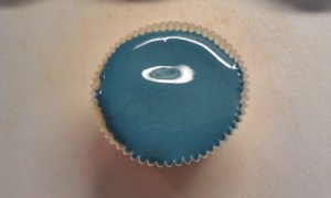 Glatter Cupcake mit Glasur