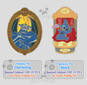 28.2. Pins: Chernobog Villains Pin und Stitch 