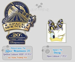 Space Mountain 20 Jahre Pin und Daisy Square Pin