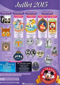 Pins aus dem Disneyland Paris im Juli 2015