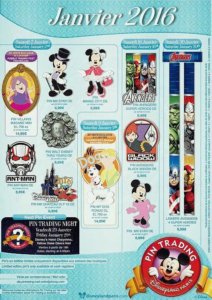 Disneyland Paris Pin Trading Kollektion im Januar 2016