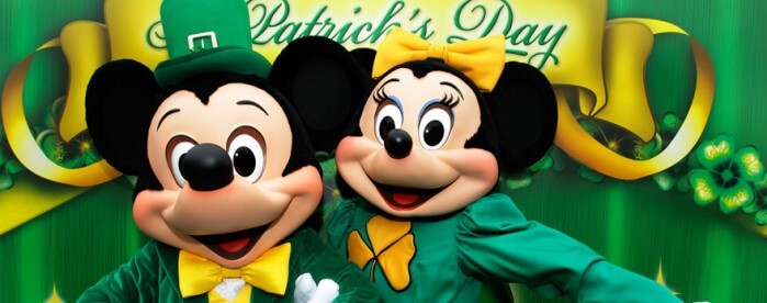 Mickey & Minnie Mouse in St. Patrick's Day Kostümen