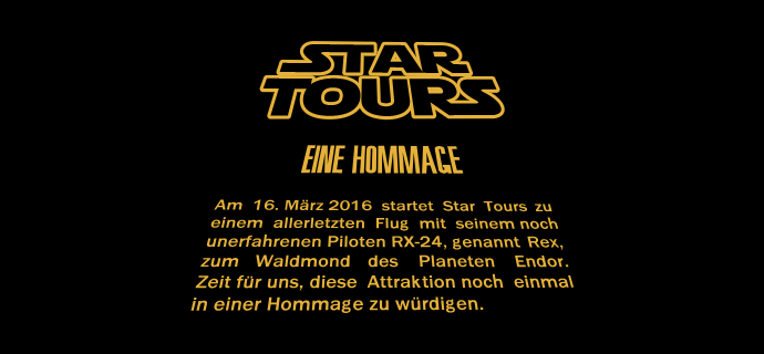 Der letzte Flug nach Endor für Star Tours im Disneyland Paris - eine Hommage