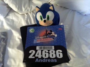 Startnummer für den RunDisney Halbmarathon in Paris