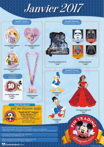 Pin Neuerscheinungen im Januar 2017 im Disneyland Paris