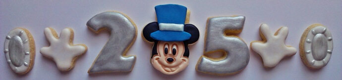 Cookies in Silber und Blau zum 25. Geburtstag von Disneyland Paris