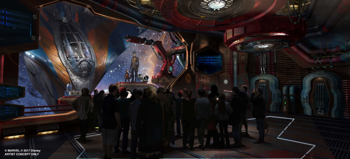 Concept Art Guardians of the Galaxy Cosmic Rewind Wartebereiches