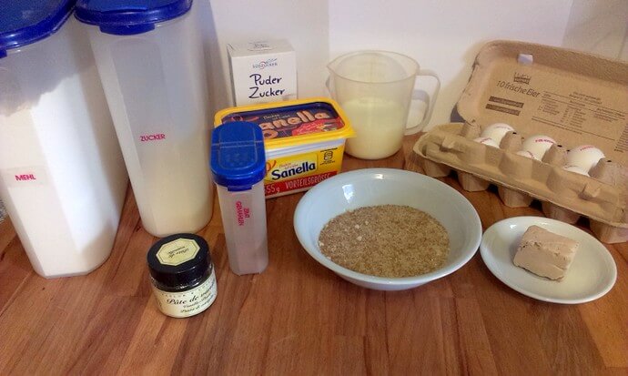 Zutaten für die Sticky Buns