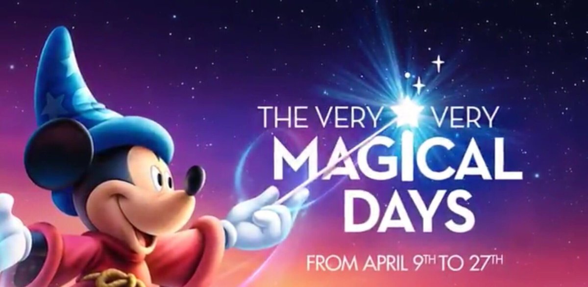 Zauberlehrling Mickey auf dem Plakat für die Very Very Magical Days