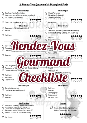 Checkliste zum Rendez-Vous-Gourmand Festival mit allen Ständen & Gerichten