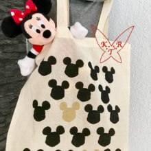 Mickey Mouse-Einkaufstasche mit Kartoffeldruck