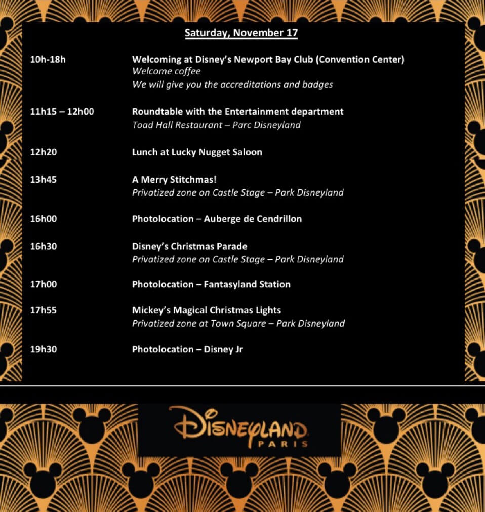 Programm des The Great Mickey Pressevents Teil 1