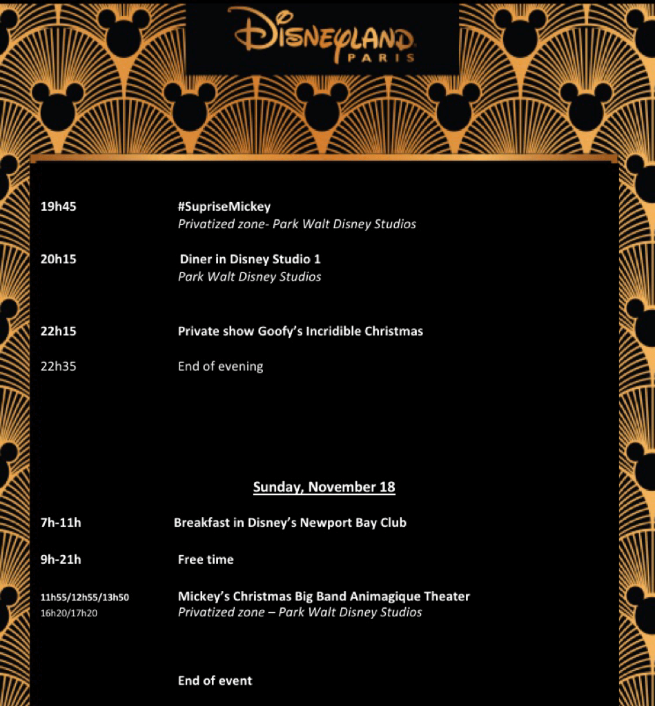 Programm des The Great Mickey Pressevents Teil 2