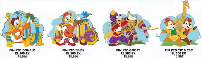 vier Disney Pins zum Dschungelfestival im Disneyland Paris