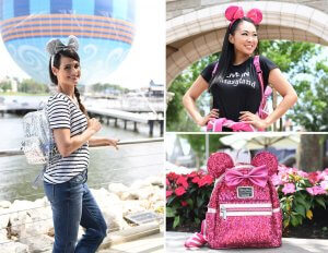 Imagination Pink und Magic Mirror Metallic Rucksack und Minnie-Ohren