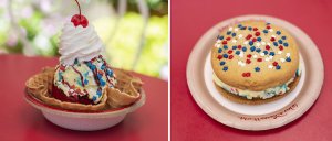 Samtkuchen und Eiscremesandwich im 4th of July-Stil im Magic Kingdom