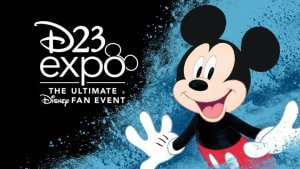 Das Logo mit Mickey Mouse der D23 Expo in Anaheim in Kalifornien