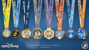 Figuren wie Oswald, Donald, Mickey & Co. sind nächstes Jahr auf den Medaillen des Walt Disney World Halb Marathon Weekends