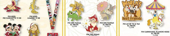 eine Auswahl an Disneypins, die im August 2019 erscheinen