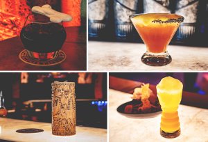 Verschiedene Drinks welche in Ogas Cantina in Galaxys Edge serviert werden