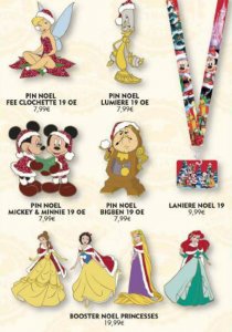 verschiedene weihnachtliche Disneypins und ein Lanyard