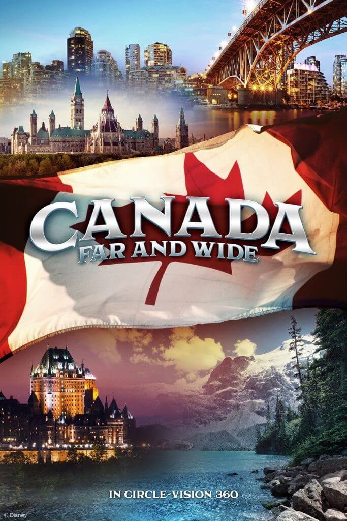 Plakat für die show Canada Far an Wide mit wiler Natur und Großstadt