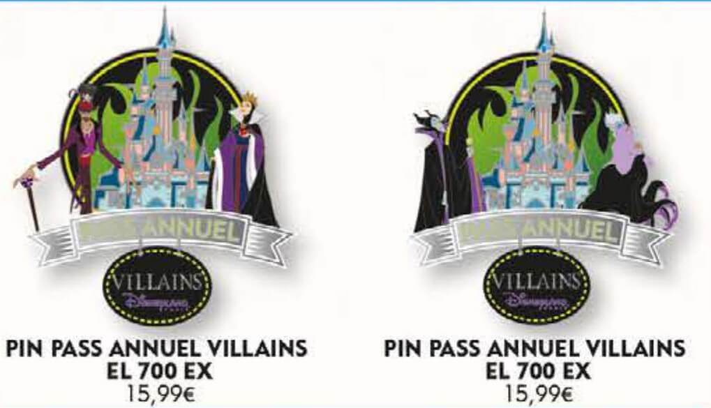 zwei Pins mit Disney Villains-Motiven