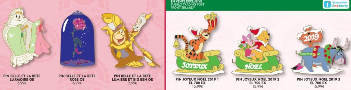 sechs verschiedene Disneypins