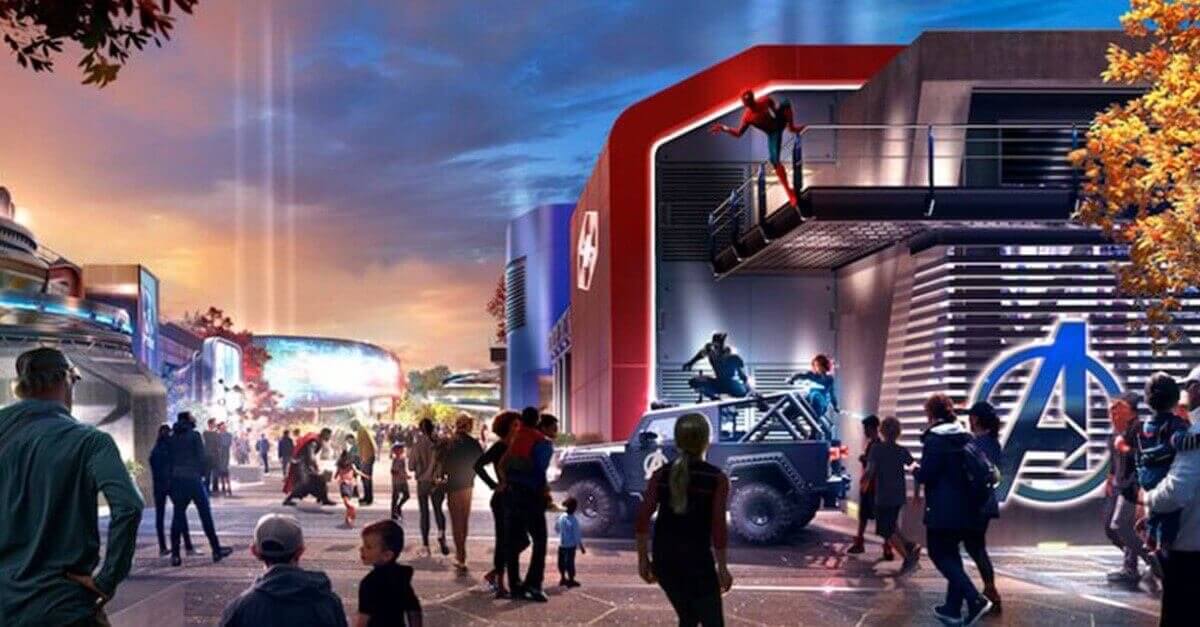 Konzeptzeichnung für den Marvel Avengers Campus in Disneyland