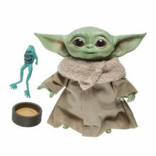 Plüschfigur Baby Yoda mit Frosch und Becher