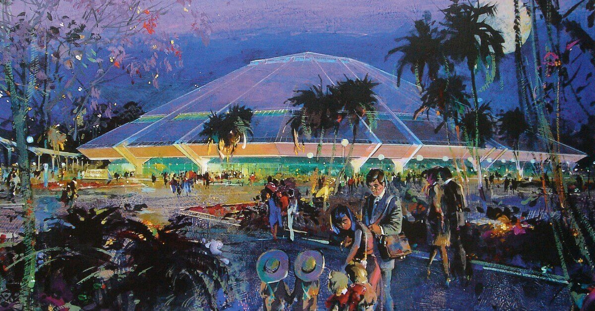 Konzeptzeichnung des Horizons Pavillons in Epcot Center