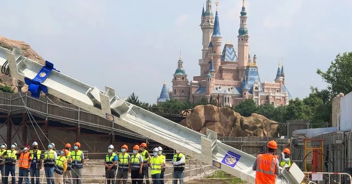 Bau der Zootopia Attraktion in Disneyland Shanghai