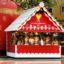 Weihnachtlicher Essensstand festlich Dekoriert im Disney Village