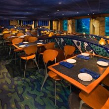 Blick in den Innenraum des Coral Reef Restaurants in Epcot