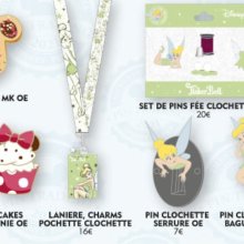 Mehrere Pins in Form von Disney-Süßigkeiten und zu Tinkerbell