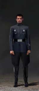 Lt. Harman Croy, in schwarzer Uniform der First Order