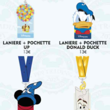 Vier Disney Lanyards mit verschiedenen Motiven