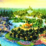 Bunte Konzeptzeichnung zum nie entstandenen Disney Park Beastly Kingdom