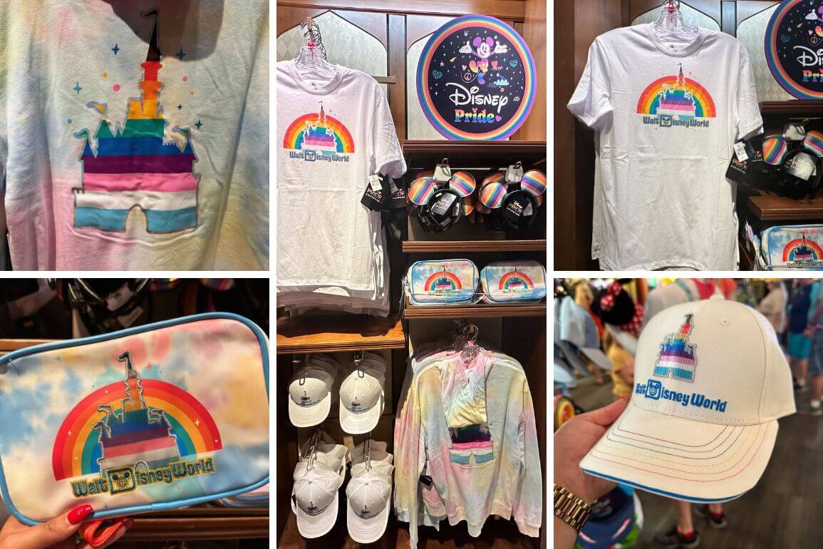 Verschiedene Artikel mit Regenbogenflagge in den Shops von Walt Disney World