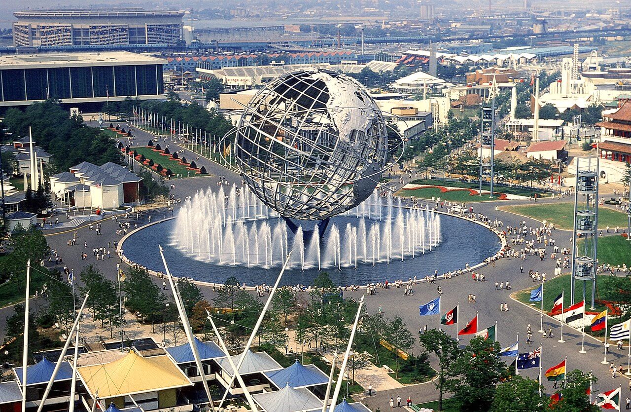 Luftaufnahme der „Universe“ bei der New York World Fair 1965