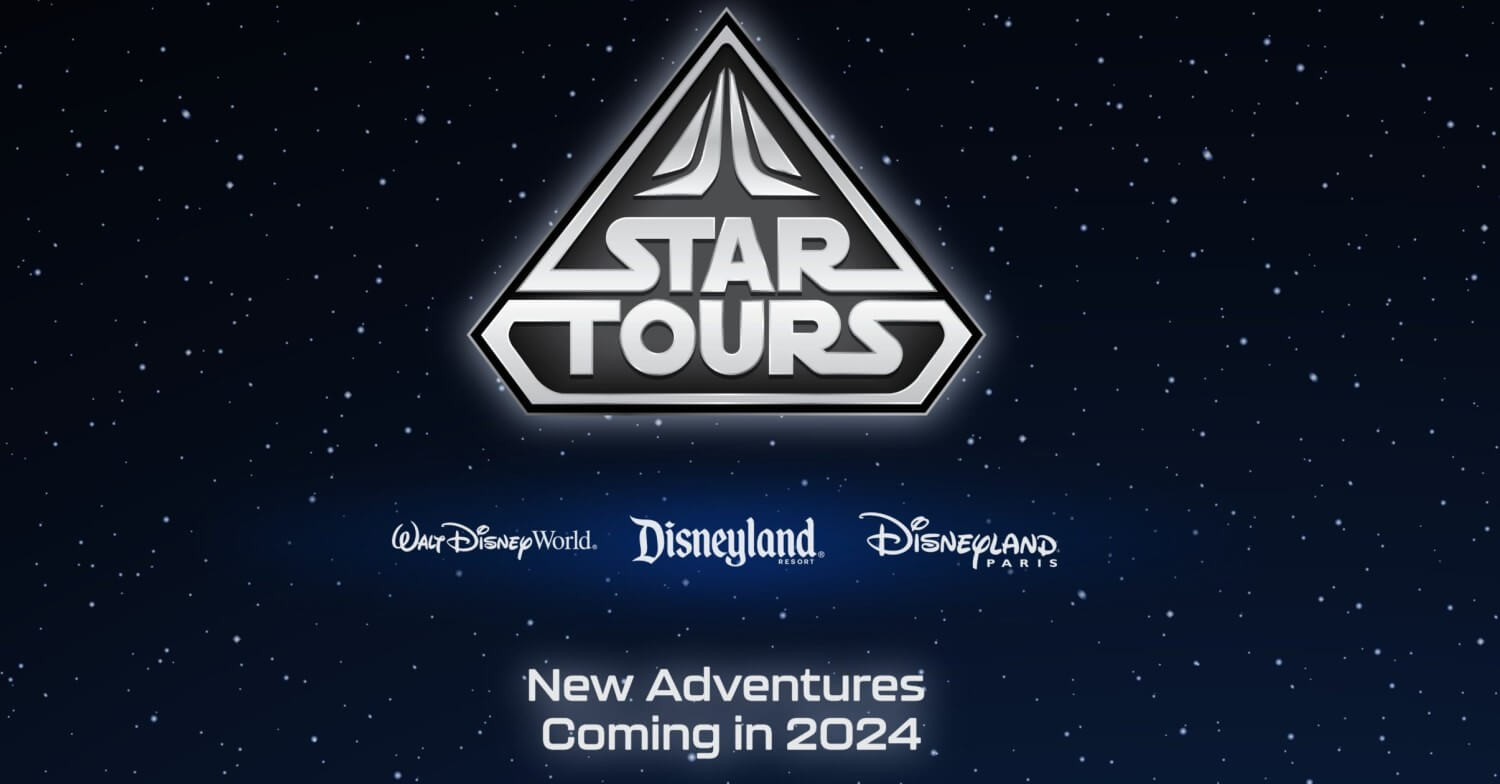 Star Tours Logo vor einem Sternenhimmel