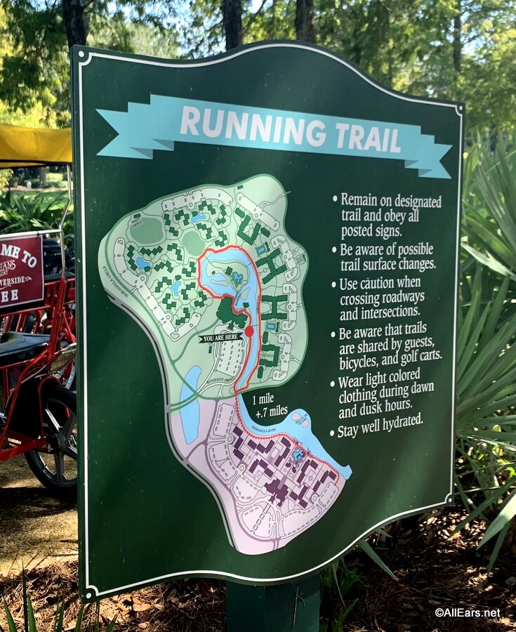 Infotafel zur Laufstrecke in Disney's Port Orleans Resort