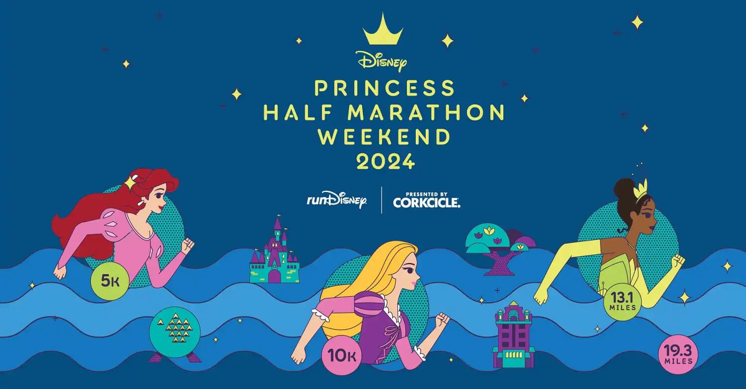 Grafik für das Disney Princess Half Marathon Weekend 2024